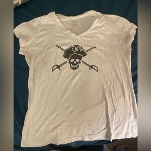 GUC Captain Morgan Women’s White v neck t-shirt